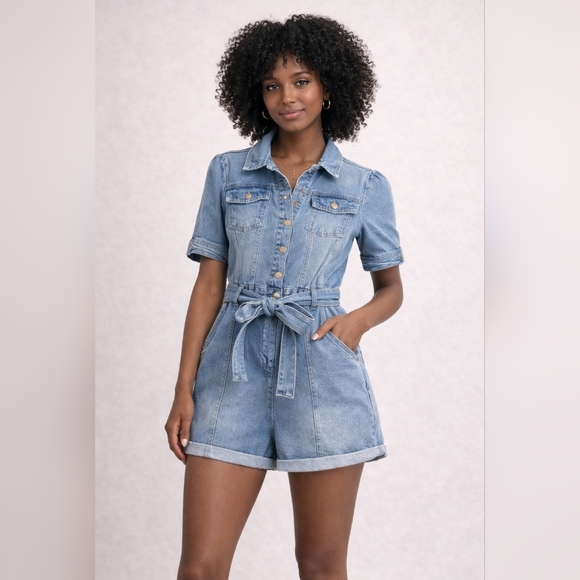 Avec Les Filles Pants - NWT Avec Les Filles Blue Denim Jumpsuit